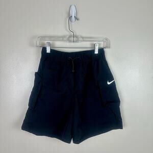 Nike Womens Loose Fit Cargo Shorts Sz XS Black High Rise Athleisure Pull On New